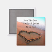 ビーチ日付マグネットの保存 マグネット (正面/裏面)