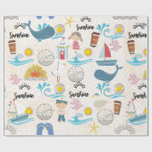ビーチ日包装紙 ラッピングペーパー (フラット)
