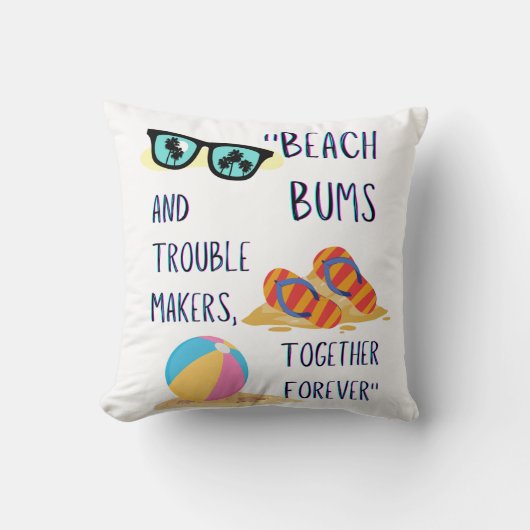 ビーチ日引用文 クッション (正面)