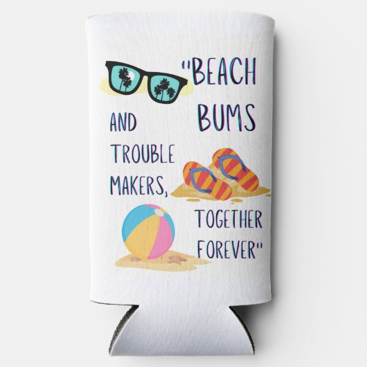 ビーチ日引用文 スリム缶クーラー (正面)