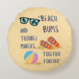ビーチ日引用文 ラウンドクッション