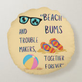 ビーチ日引用文 ラウンドクッション (裏面)