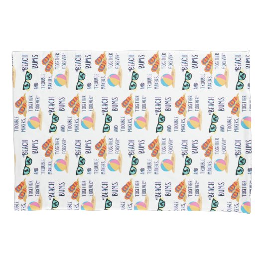 ビーチ日引用文 枕カバー (正面)