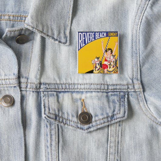 ビーチ日曜日を尊敬して下さい 缶バッジ (インサイチュ)