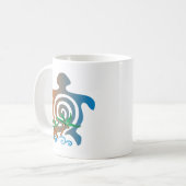 ビーチ日没カメ コーヒーマグカップ (正面左)