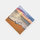 ビーチ日没デクページ スタンダードランチョンナプキン (角)