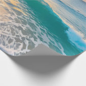 ビーチ日没デクページ ラッピングペーパー (角)