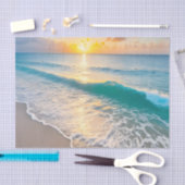 ビーチ日没デクページ 薄葉紙 (クラフト)
