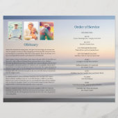 ビーチ日没葬式プログラムテンプレート (裏面)