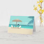 ビーチ日潜水艦ノートカード カード (黄色い花)