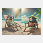 ビーチ日、サンシャイン&アニマルフレンズ ラッピングペーパーシート (正面3)