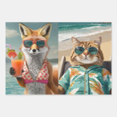 ビーチ日、サンシャイン&アニマルフレンズ ラッピングペーパーシート (正面2)
