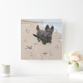 ビーチ日 スクエア壁時計 (ホーム)