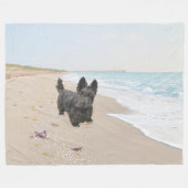 ビーチ日 フリースブランケット (正面(横))