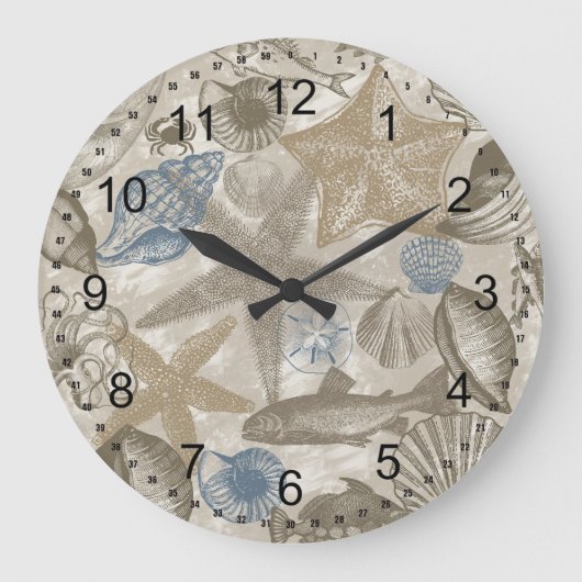 ビーチ日 ラージ壁時計 (正面)