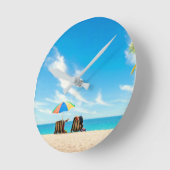 **ビーチ時またはタイムアウト**丸時計 ラウンド壁時計 (傾斜)