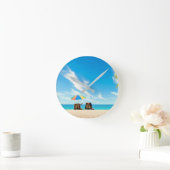 **ビーチ時またはタイムアウト**丸時計 ラウンド壁時計 (ホーム)