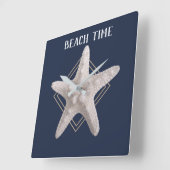 ビーチ時航海の間ヒトデ壁時計 スクエア壁時計 (傾斜)