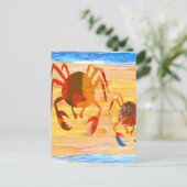 ビーチ時間おもしろいカニ巡回 ポストカード (スタンド正面)