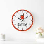 ビーチ時間だ！オレンジレッド ラージ壁時計 (ホーム)