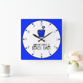 ビーチ時間だ！ スクエア壁時計 (ホーム)