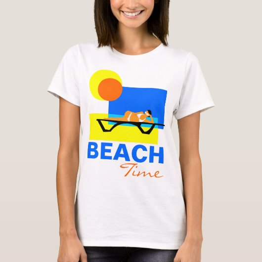 ビーチ時間のカスおもしろいタブル Tシャツ (正面)