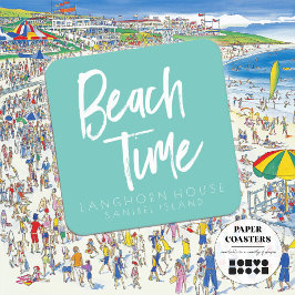 ビーチ時間パーティー スクエアペーパーコースター