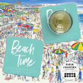 ビーチ時間パーティー スクエアペーパーコースター