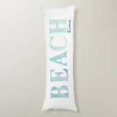 ビーチ時間水色ティール(緑がかった色)両面 ボディピロー (正面縦)