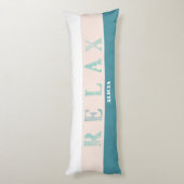 ビーチ時間水色ティール(緑がかった色)両面 ボディピロー (裏面 (縦))