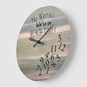 ビーチ時間計に心配は無おもしろいい ラージ壁時計 (傾斜)