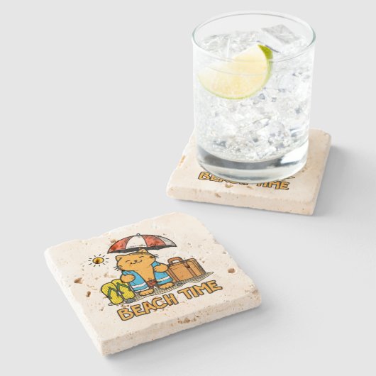 ビーチ時間1 ストーンコースター (横)