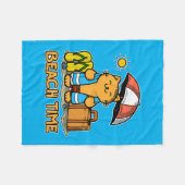 ビーチ時間1 フリースブランケット (正面(横))