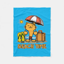 ビーチ時間1 フリースブランケット