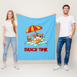 ビーチ時間3 フリースブランケット