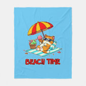 ビーチ時間3 フリースブランケット (正面)