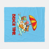 ビーチ時間3 フリースブランケット (正面(横))