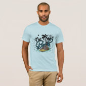 ビーチ時間、サーフィンオンビーチ Tシャツ (正面フル)