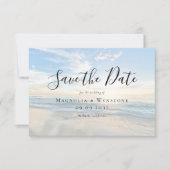 ビーチ書道写真保存日時 ノートカード (正面)