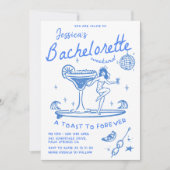 ビーチ最後のトーストファンキーバチェロレッテ週末 招待状 (正面)