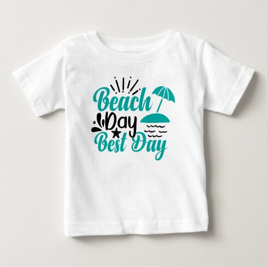ビーチ最高の日-68634 ベビーTシャツ (正面)