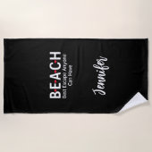 ビーチ最高の脱出誰でも黒を持つことができ ビーチタオル (正面)