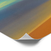 ビーチ月明かりの女性の海ヤシの木 ポスター (角)