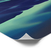 ビーチ月明かりの女性の海紫のヤシ ポスター (角)