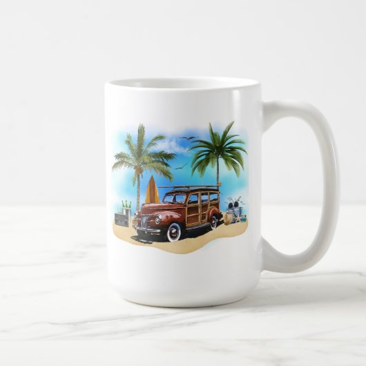 ビーチ木質ワゴンマグ コーヒーマグカップ (右)