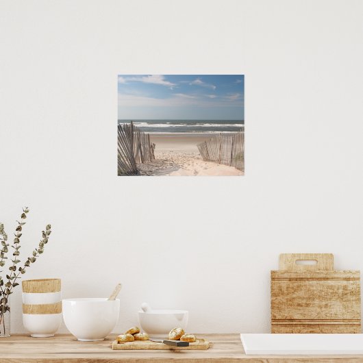 ビーチ柵 ポスター (キッチン)