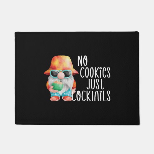 ビーチ格言No Cookieトロピカル ドアマット (正面)