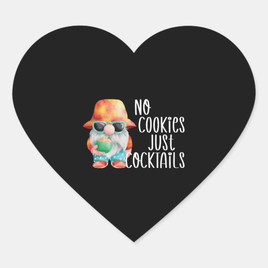 ビーチ格言No Cookieトロピカル ハートシール (正面)