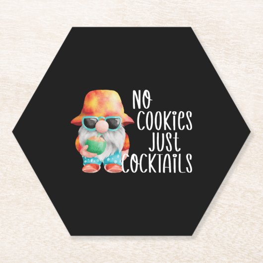 ビーチ格言No Cookieトロピカル ペーパーコースター (正面)