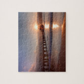 ビーチ桟橋,ハワイ,サンセット ジグソーパズル (縦)